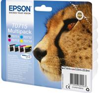 Epson Inktcartridge T0715 Origineel Combipack Zwart, Cyaan, Magenta, Geel C13T07154012 - thumbnail