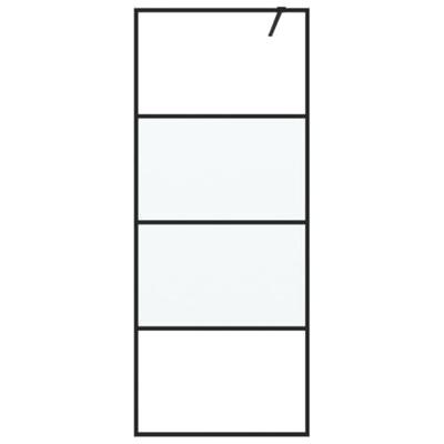 Inloopdouchewand 80x195 cm halfmat ESG-glas zwart - thumbnail