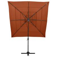 Parasol 4-laags met aluminium paal 250x250 cm terracottakleurig - thumbnail