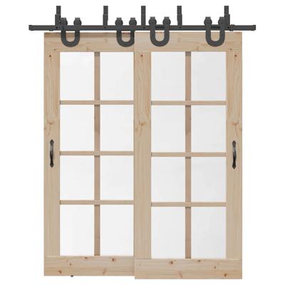 Doos met onderdelen voor schuifdeur 200 cm staal zwart