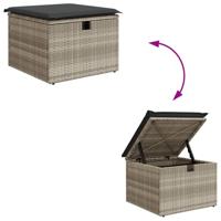 6-delige Loungeset met kussens poly rattan lichtgrijs - thumbnail