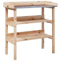Plantentafel met schappen 78x38x82,5 cm massief vurenhout - thumbnail
