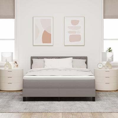 vidaXL Boxspring Bed met Matras Taupe 140x190 cm Stof