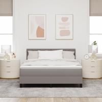 vidaXL Boxspring Bed met Matras Taupe 140x190 cm Stof - thumbnail