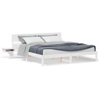 Bedframe met hoofdeinde Wit 180 x 200 cm Massief grenenhout - thumbnail