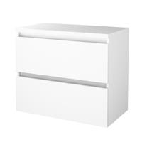 Badmeubelset BWS Salt 80x46cm Greeploos 2 Lades Met Afdekplaat Ice White - thumbnail