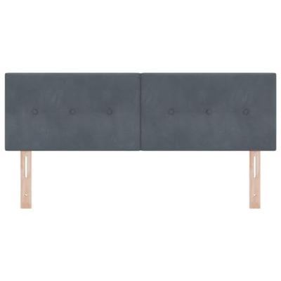 Hoofdbord Wandgemonteerd Donkergrijs 160 cm Fluweel