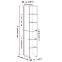 Boekenkasten 2 st 30x30x80 cm bewerkt hout artisanaal eiken - thumbnail