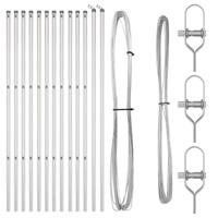 VidaXL Afrasteringspaal 13 pcs zilver staal - thumbnail