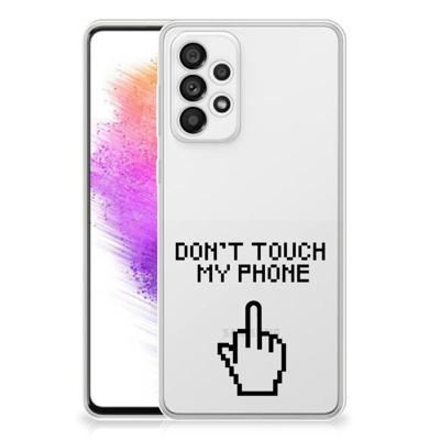 Samsung Galaxy A73 5G Silicone-hoesje Finger Don't Touch My Phone Samsung Galaxy A73 5G Silicone-hoesje Finger Don't Touch My Phone