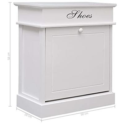 VidaXL Schoenenkast 50x28x58 cm paulowniahout wit VidaXL Schoenenkast 50x28x58 cm paulowniahout wit