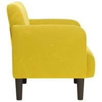 Fauteuil met armleuningen 54 cm fluweel geel - thumbnail