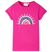 VidaXL Kindershirt 128 donkerroze - thumbnail