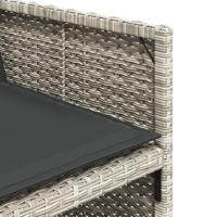 17-delige Tuinset met kussens poly rattan lichtgrijs - thumbnail