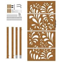 Poort met golfontwerp 105x180 cm weervast staal - thumbnail