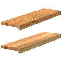 VidaXL Vensterbanken 2 st 70x20x2 cm massief eikenhout lichtbruin - thumbnail