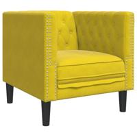 Fauteuil Chesterfield-stijl fluweel geel - thumbnail