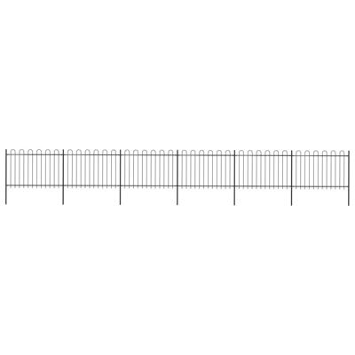 Tuinhek met ronde bovenkant 10,2x1,2 m staal zwart
