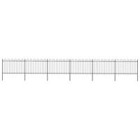 Tuinhek met ronde bovenkant 10,2x1,2 m staal zwart - thumbnail