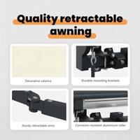 VidaXL Inklapbaar zonnescherm crème 350 x 250 cm polyester en metaal - thumbnail