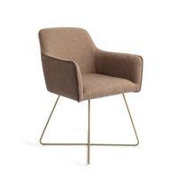 Jesper Home Eetkamerstoel 'Hofu' Cross Gold, kleur French Toast - thumbnail