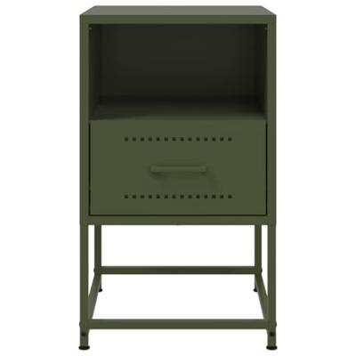 Nachtkastjes 2 st 36x39x60,5 cm staal olijfgroen