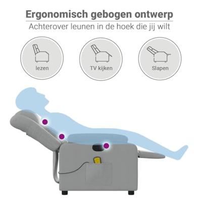 Massagestoel verstelbaar stof lichtgrijs