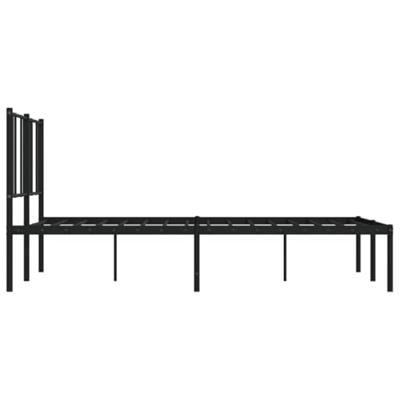 Bedframe met hoofdbord metaal zwart 160x200 cm