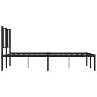 Bedframe met hoofdbord metaal zwart 160x200 cm - thumbnail