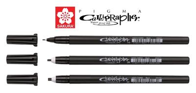 Kalligrafiepen sakura calligrapher 3 stuks zwart Kalligrafiepen sakura calligrapher 3 stuks zwart
