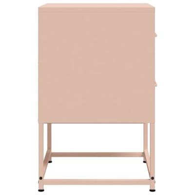 Nachtkastjes 2 st 36x39x60,5 cm staal roze