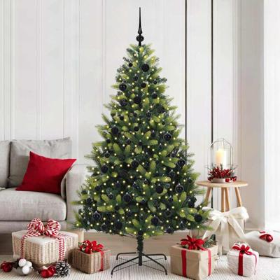 Kunstkerstboom met scharnier 300 LEDs Groen 180 cm PVC en PE