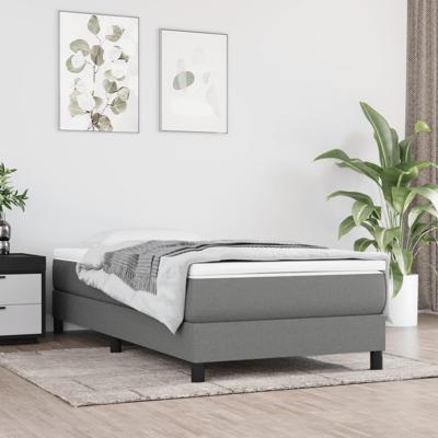 Boxspring met matras stof donkergrijs 90x190 cm