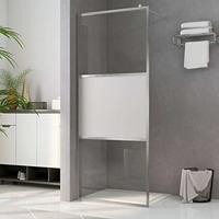 VidaXL Inloopdouchewand halfmat 80x195 cm esg-glas - thumbnail