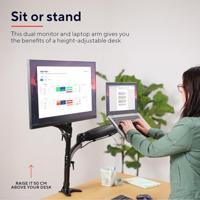 Trust Mara monitorarm, dubbele arm met 1 laptoparm, zwart - thumbnail