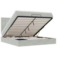 Ottoman bed met matrassen 160x200cm fluweel lichtgrijs - thumbnail