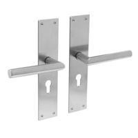 Intersteel Deurklink Jura met schild profielcilindergat 55mm geborsteld RVS - thumbnail