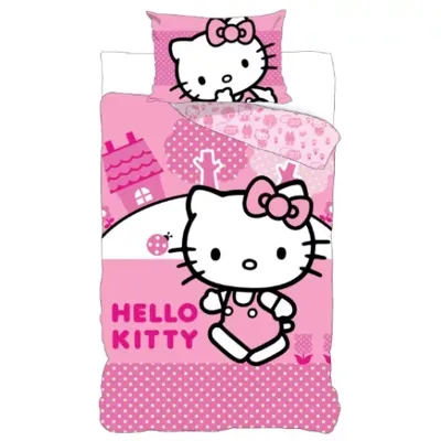Hello Kitty pink world Dekbedovertrek 140 X 200 cm - 70x90 cm - katoen