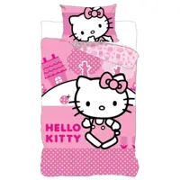 Hello Kitty pink world Dekbedovertrek 140 X 200 cm - 70x90 cm - katoen - thumbnail