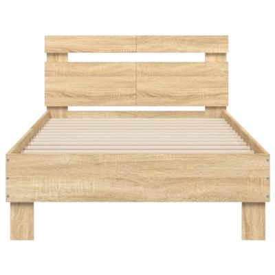 Bedframe met hoofdbord zonder matras sonoma eiken 100x200 cm
