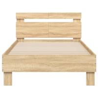 Bedframe met hoofdbord zonder matras sonoma eiken 100x200 cm - thumbnail