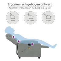 Massagestoel verstelbaar fluweel lichtgrijs - thumbnail