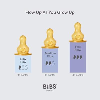 BIBS Glas Latex Slow Flow Babyfles 0+ Maanden Sage BIBS Glas Latex Slow Flow Babyfles 0+ Maanden Sage