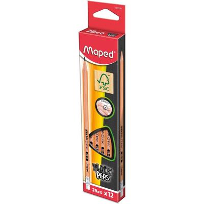 Maped potlood Black&apos;Peps 2B, met gum