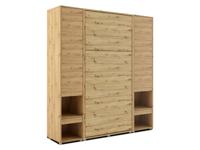 Opklapbed CONCEPTION PRO 90x200 cm artisan eik (verticaal) met kasten - thumbnail