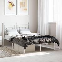 Bedframe met hoofdbord metaal wit 120x200 cm - thumbnail