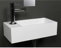 Beaux Beauvais fontein 36x18 cm 1x kraangat links Wit - thumbnail