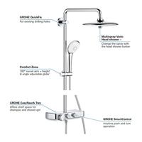 Grohe Euphoria SmartControl 260 Mono regendoucheset met 6 straalsoorten en thermostaatkraan Ø26cm chroom - thumbnail