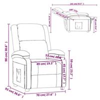 Fauteuil verstelbaar fluweel crmekleurig - thumbnail