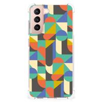 Samsung Galaxy S21 FE Doorzichtige Silicone Hoesje Funky Retro - thumbnail